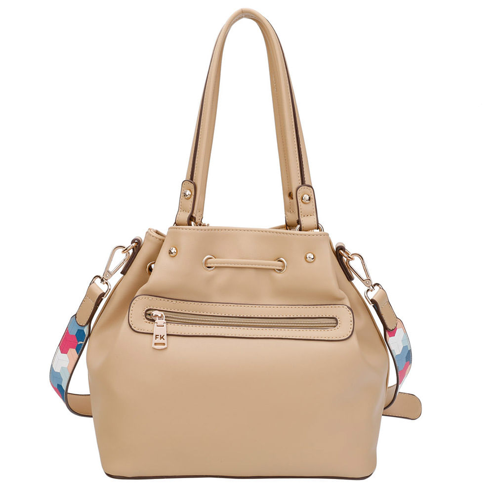 Bolsa Saco FK260 Estampada Amarela Claro fellipekrein